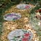 Glitzhome® 10" Cement Hummingbird & Flower Textured Stepping Stones Set